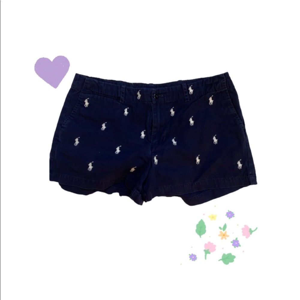 ralph lauren polo shorts with white ponies 🤍 color; navy; size: 0, worn once 🤍